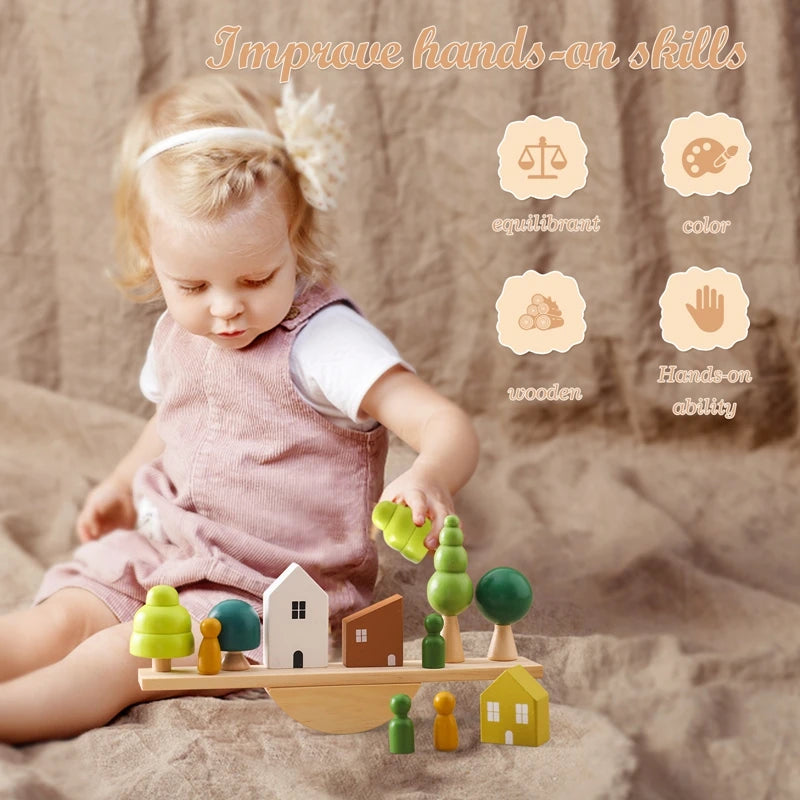 Little Sensory Stacking Toys For Baby Forest Houses