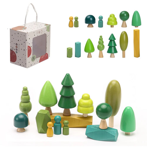 Littler Wooden Building House Block Forest Toys