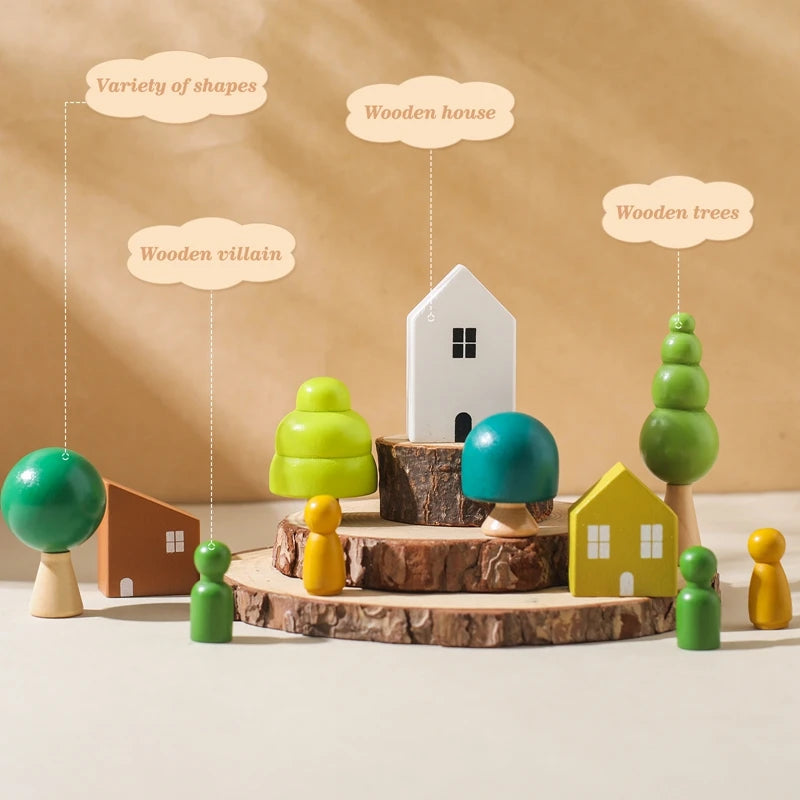 Little Sensory Stacking Toys For Baby Forest Houses