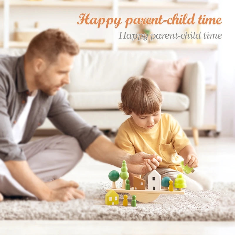 Little Sensory Stacking Toys For Baby Forest Houses